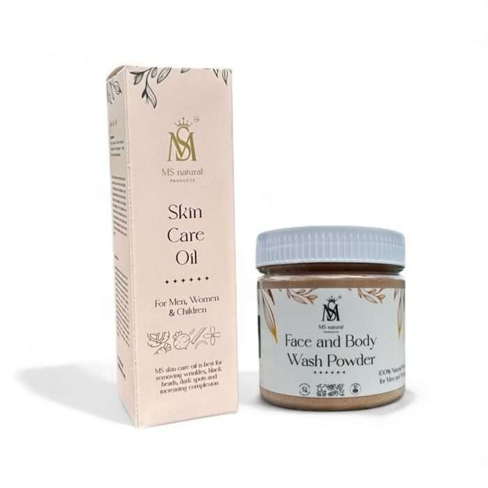 Skin Care Oil 200 ml+ Face Body Wash Powder Combo - Image 1